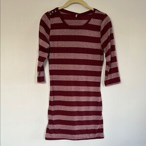 Striped Maroon Knit Dress